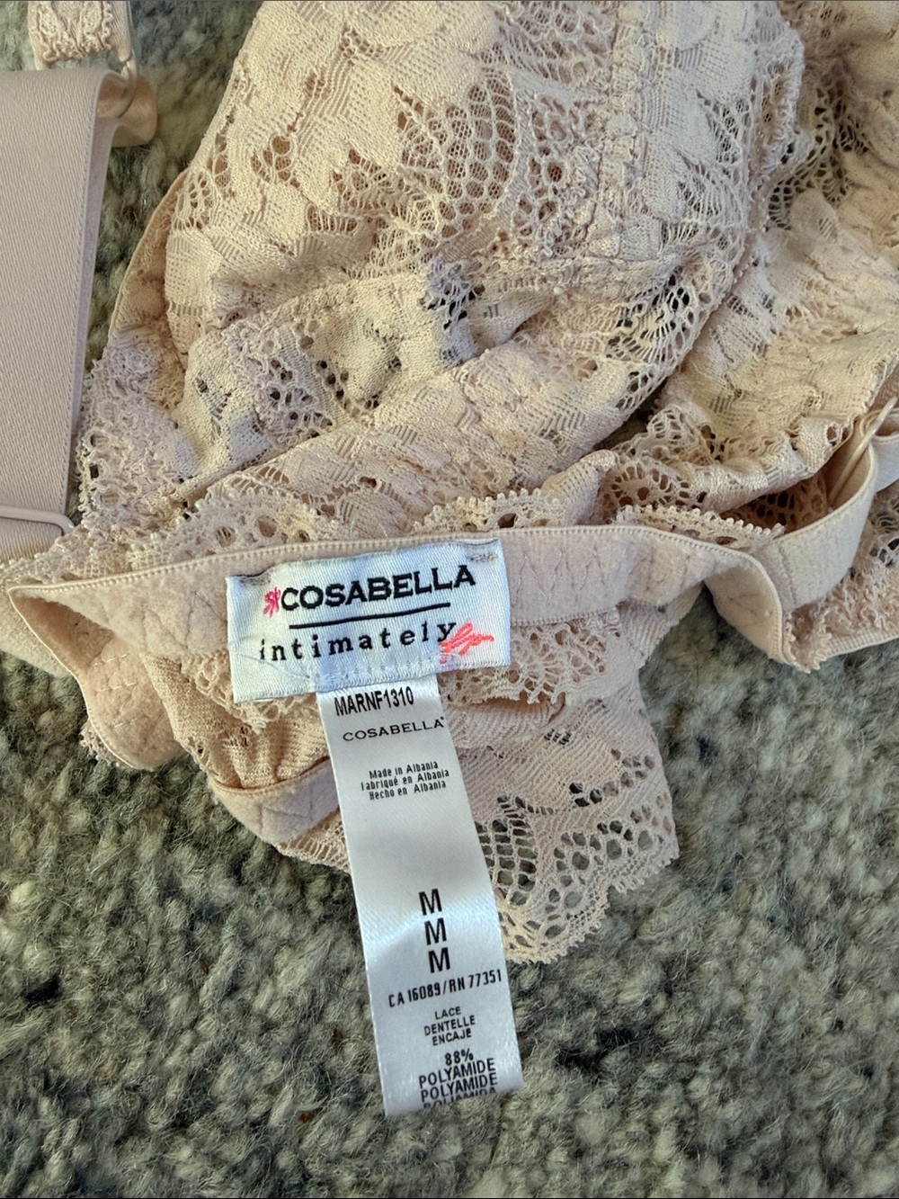 2 COSABELLA blush and black Never Say Never Sweetie bralette, M - Picture 4 of 6